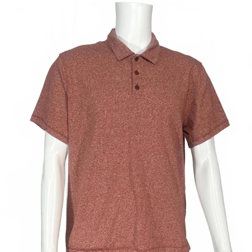 Lucky Brand‎ Men's Short Sleeve Polo Shirt in Rust Red Size Large